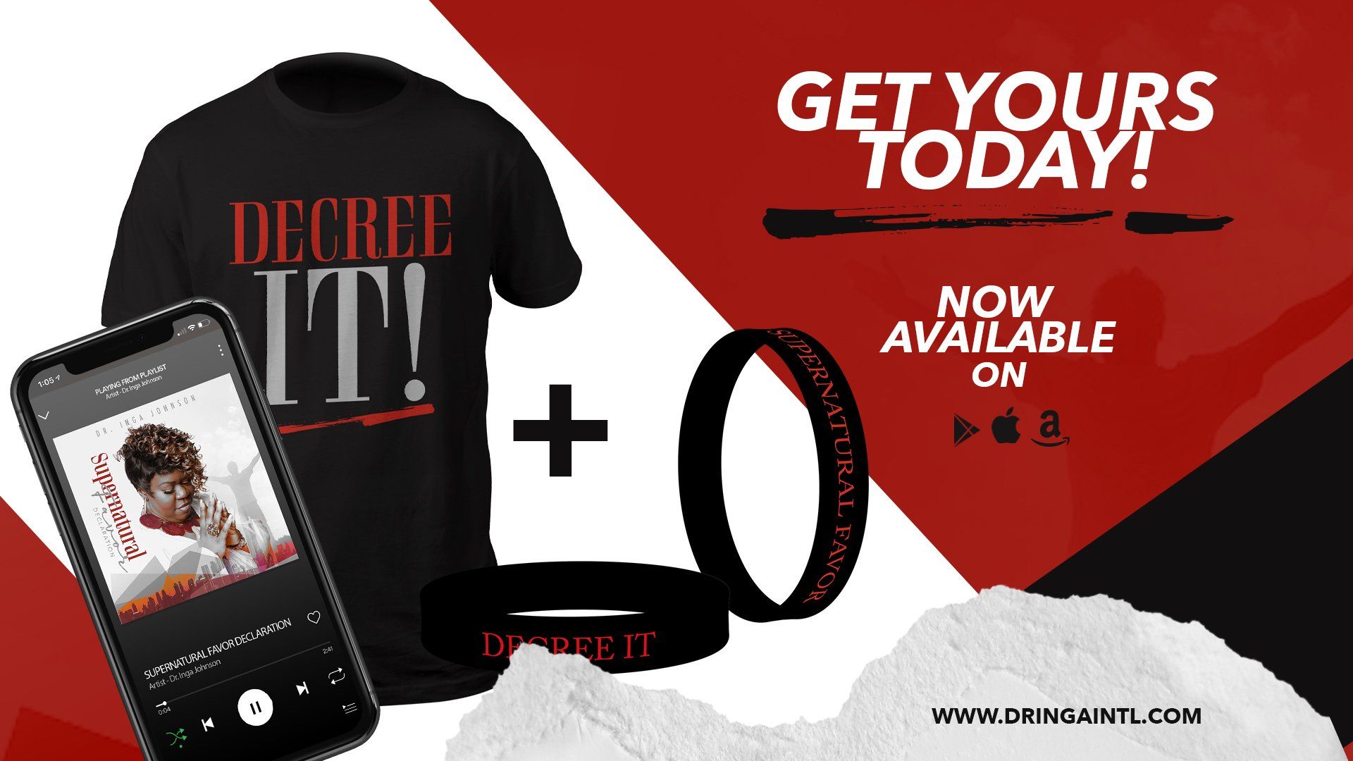 A t-shirt that says ' decree it ' on it