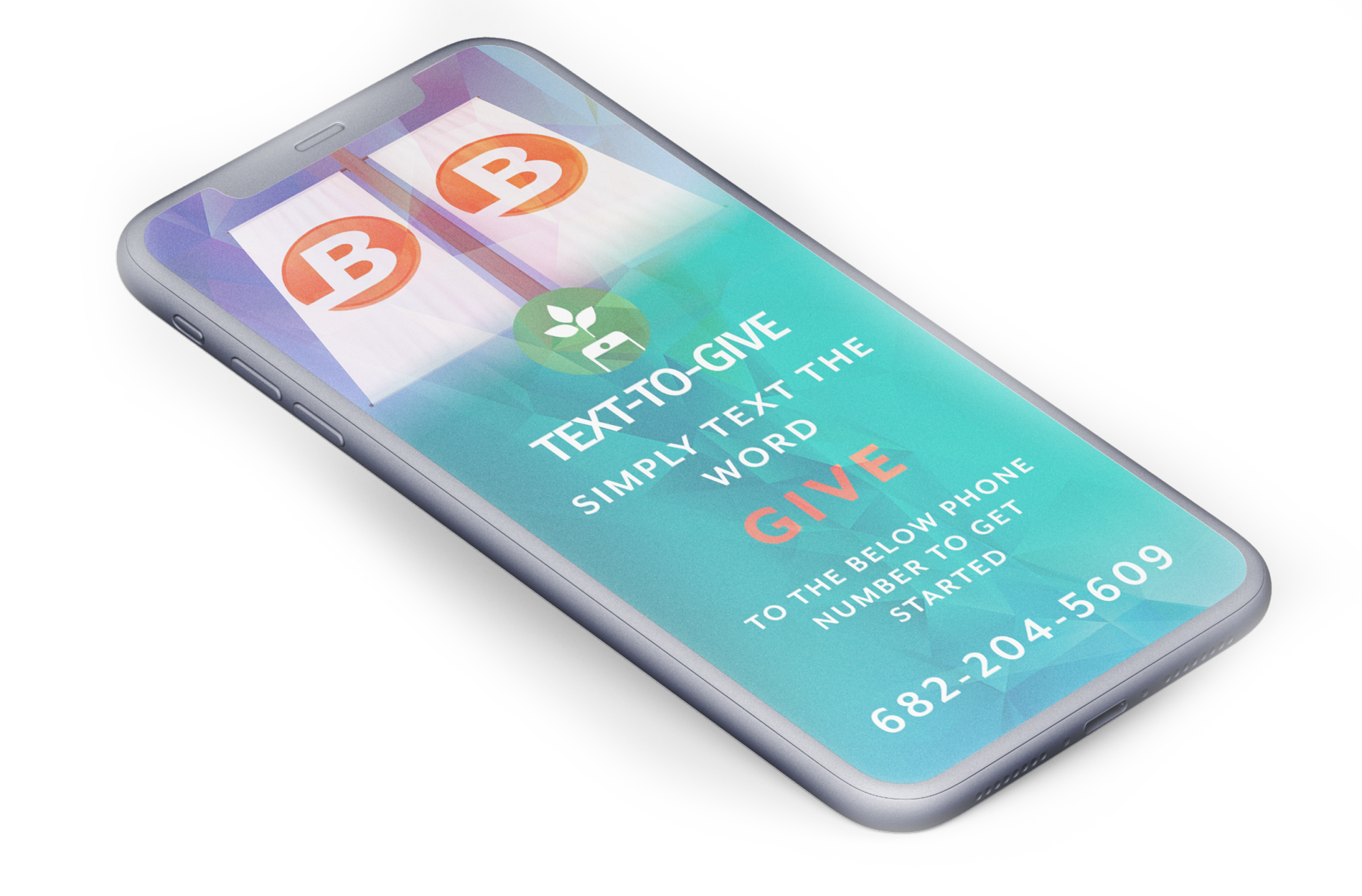 A phone that says text to give simply text the word give