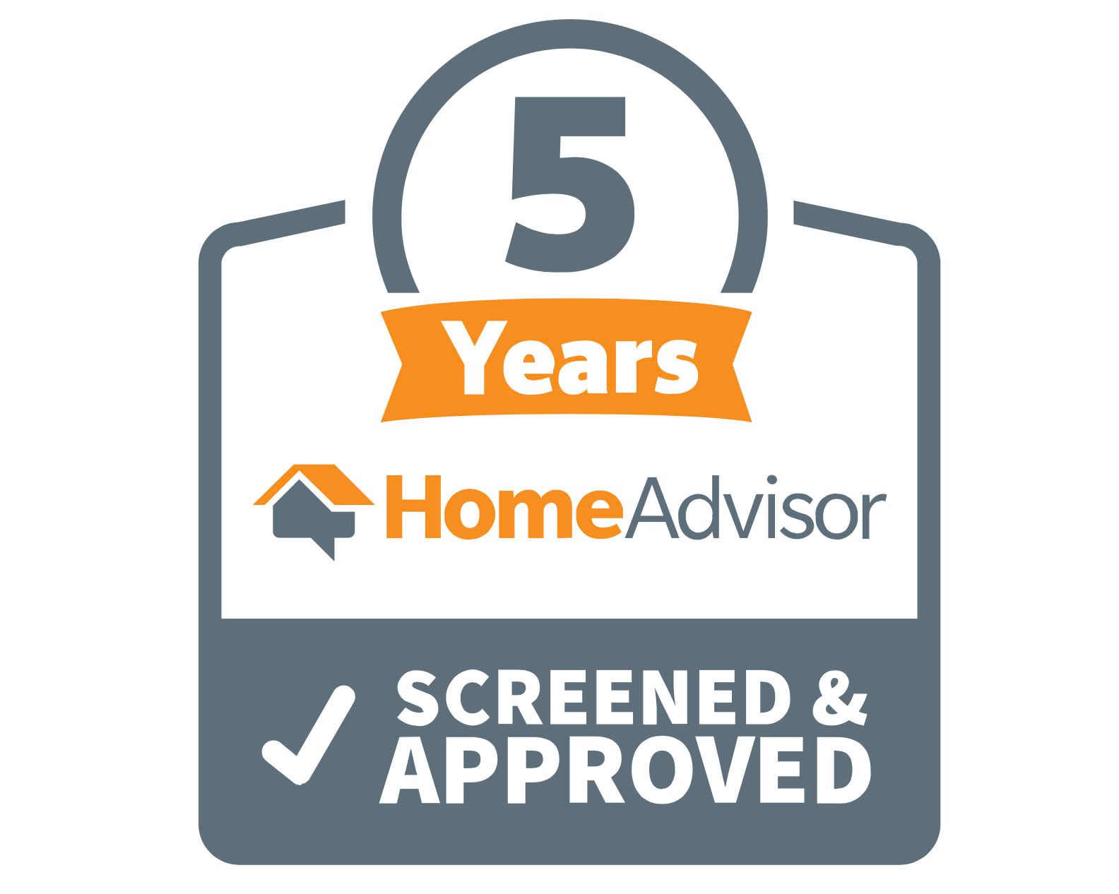 A logo for a home advisor that is screened and approved.