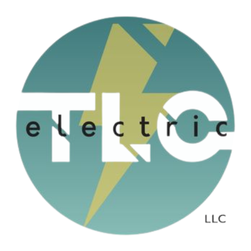 A logo for TLC Electric, LLC. with a lightning bolt