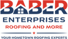 A logo for a company called baber enterprises inc roofing and more