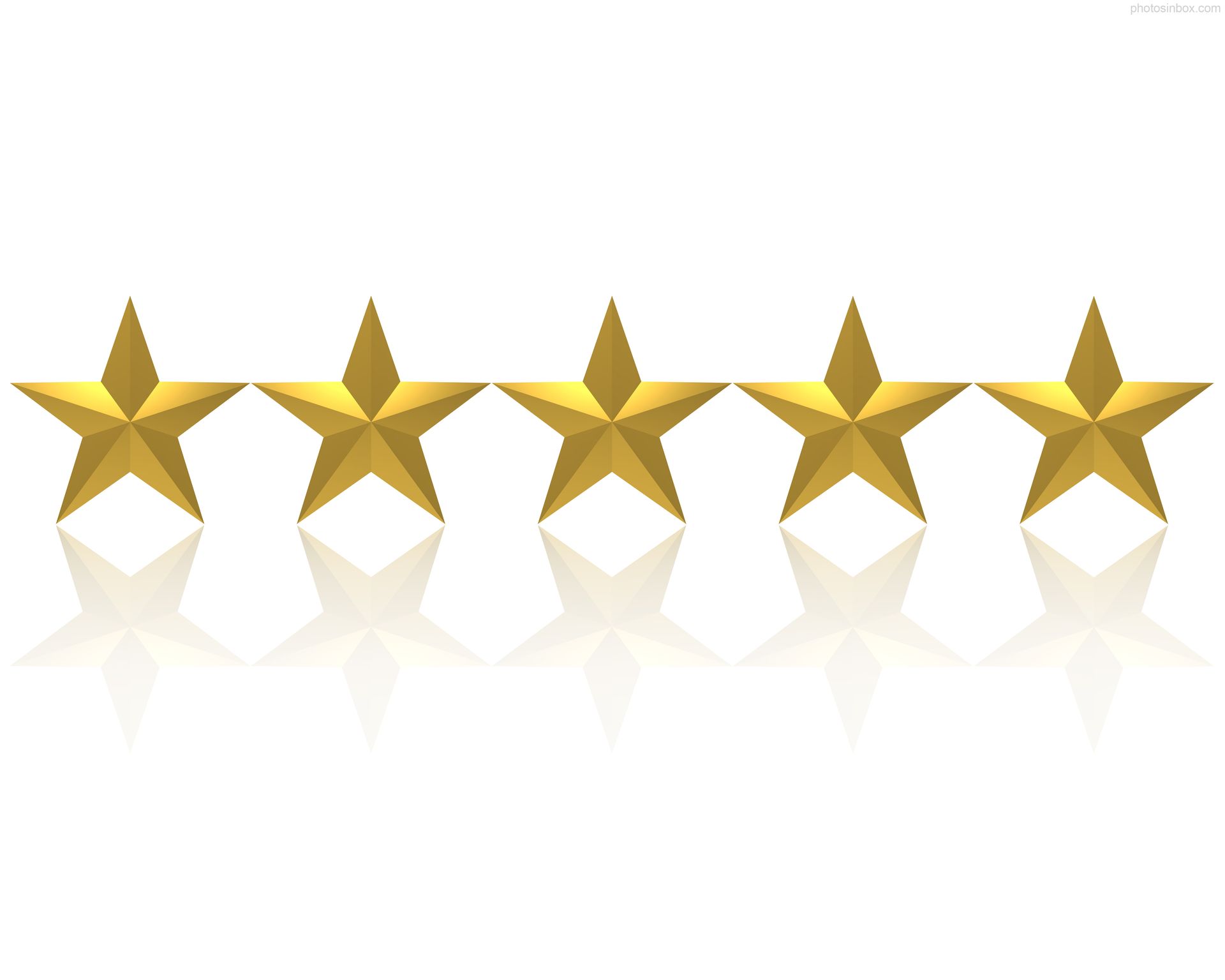 A row of gold stars on a white background