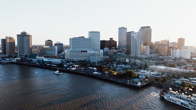 New Orleans waterfront and skyline