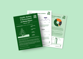 A graphic for the work health, safety and environment job employment market