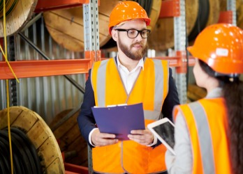 HR and safety worker in factory