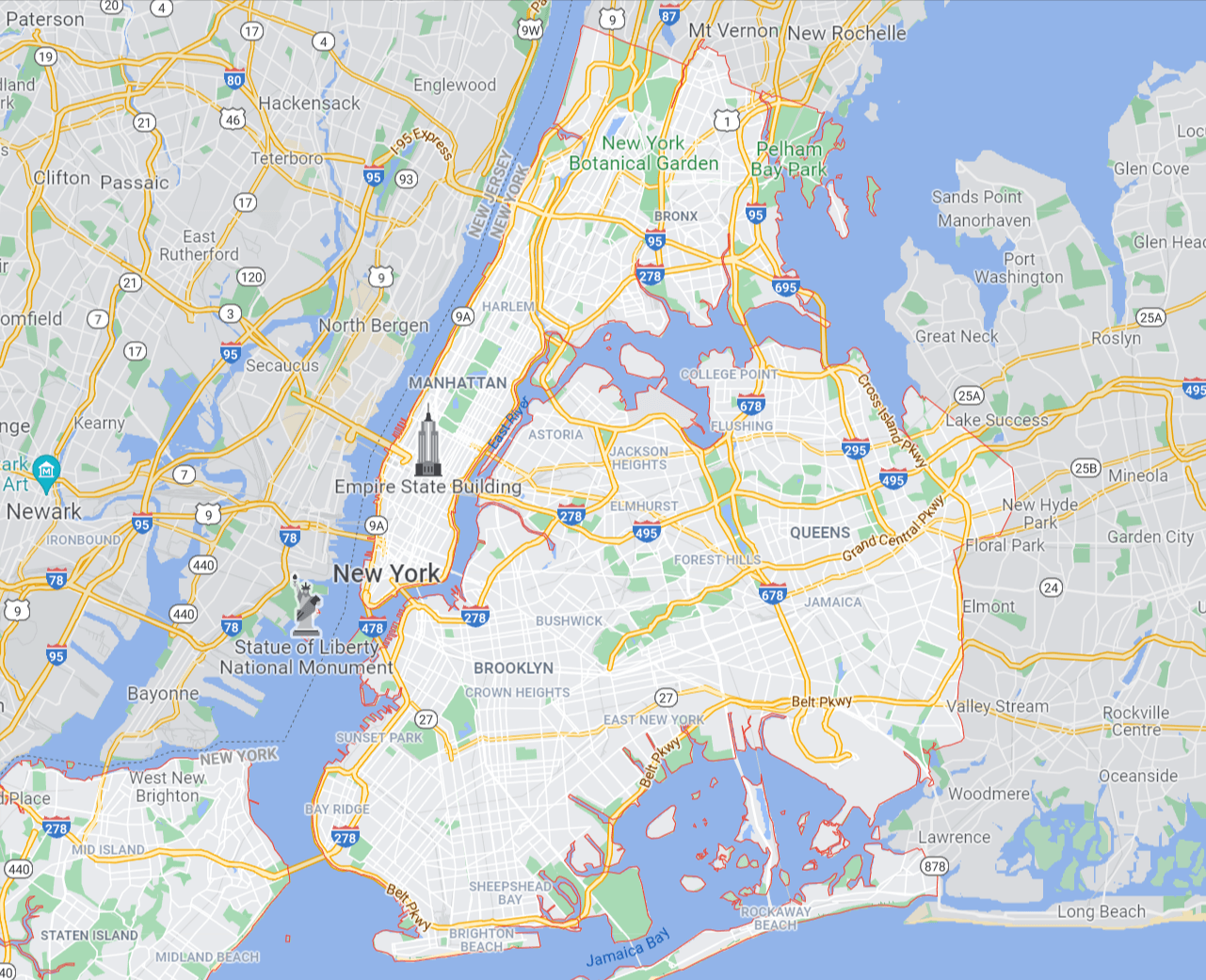 a map of new york city showing the boroughs