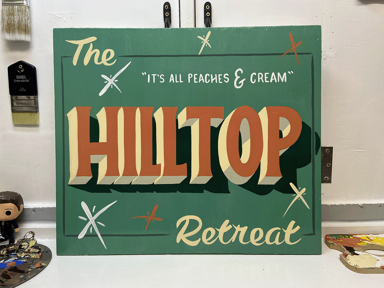 hand painted sign panel