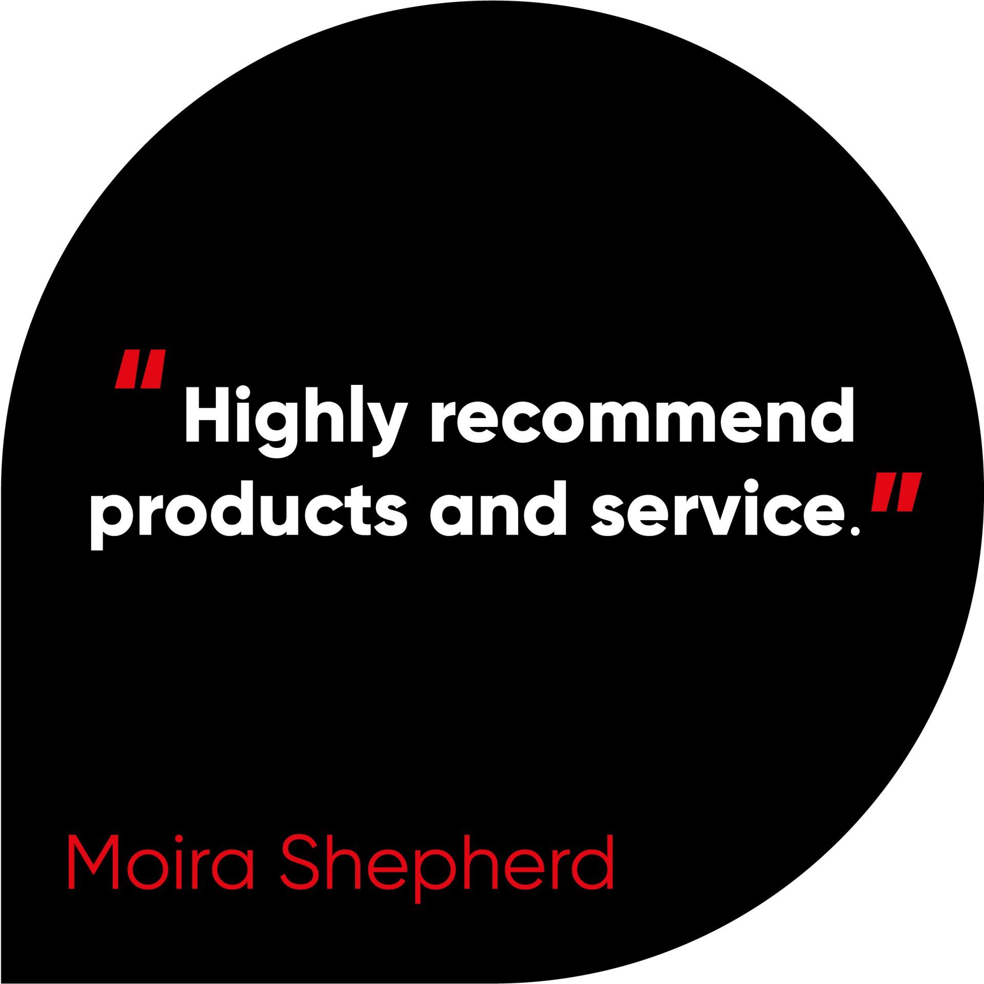 Highly recommend products and service.