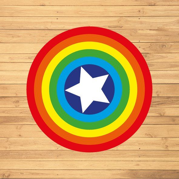 Rainbow Circular Floor Stickers Print