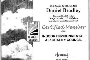 A certified member of the indoor environmental air quality council