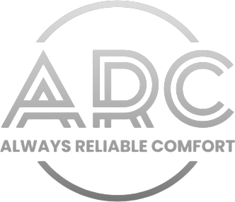 a logo for a company called arc always reliable comfort .