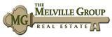 the logo for the melville group real estate is a key .
