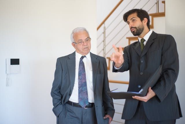 landlord conducting a property tour of a rental