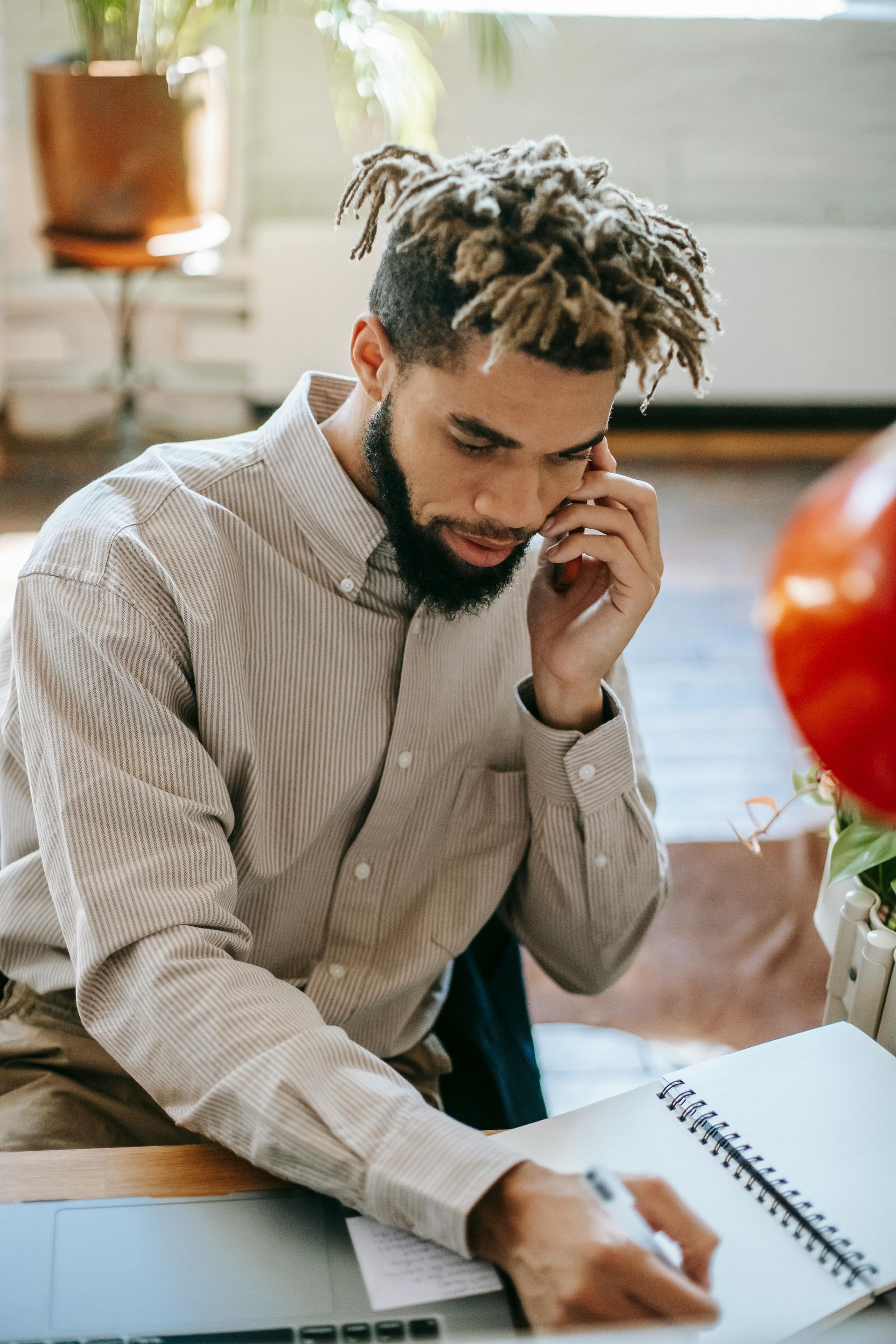 man making call