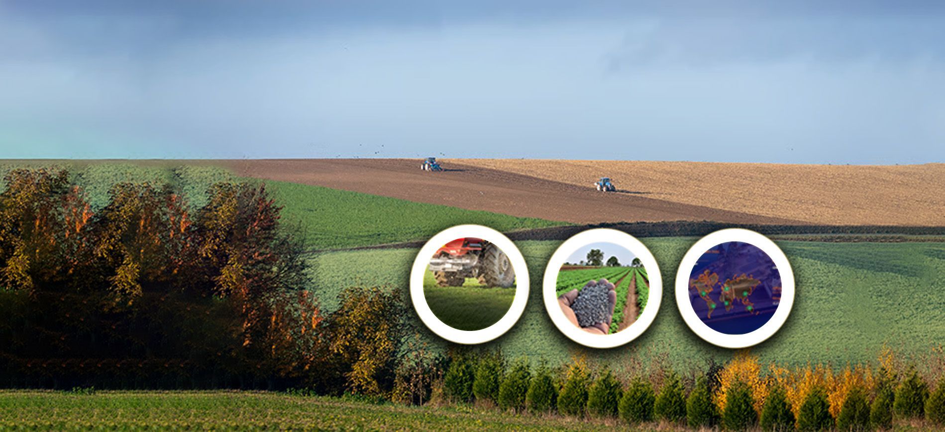 Map of Europe highlighting fertilizer production, NPK use, and export routes.