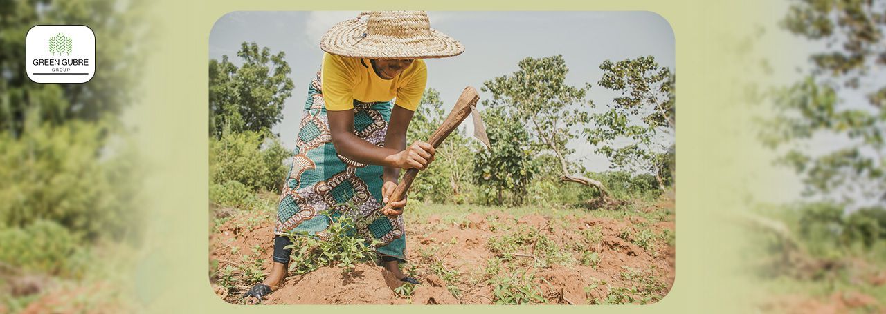 Workers in an African fertilizer blending plant packaging crop-specific NPK blends for local farmers