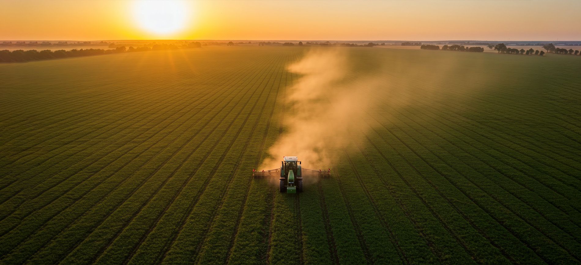 Farmer using precision application to improve fertilizer efficiency in a wheat field