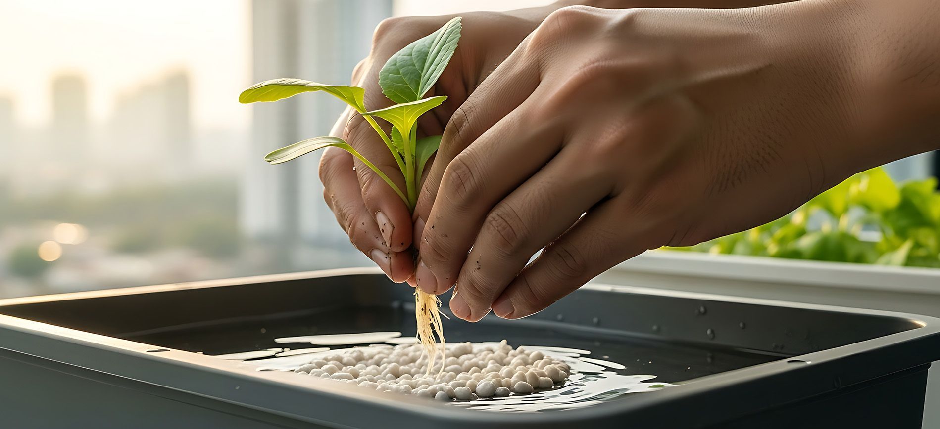 Agronomist performing a jar test to check fertilizer compatibility before fertigation