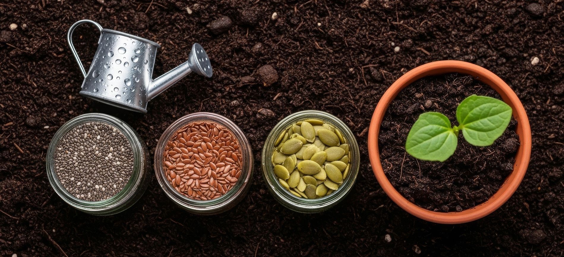 Root zone soil with visible microbial growth and organic fertilizer granules.