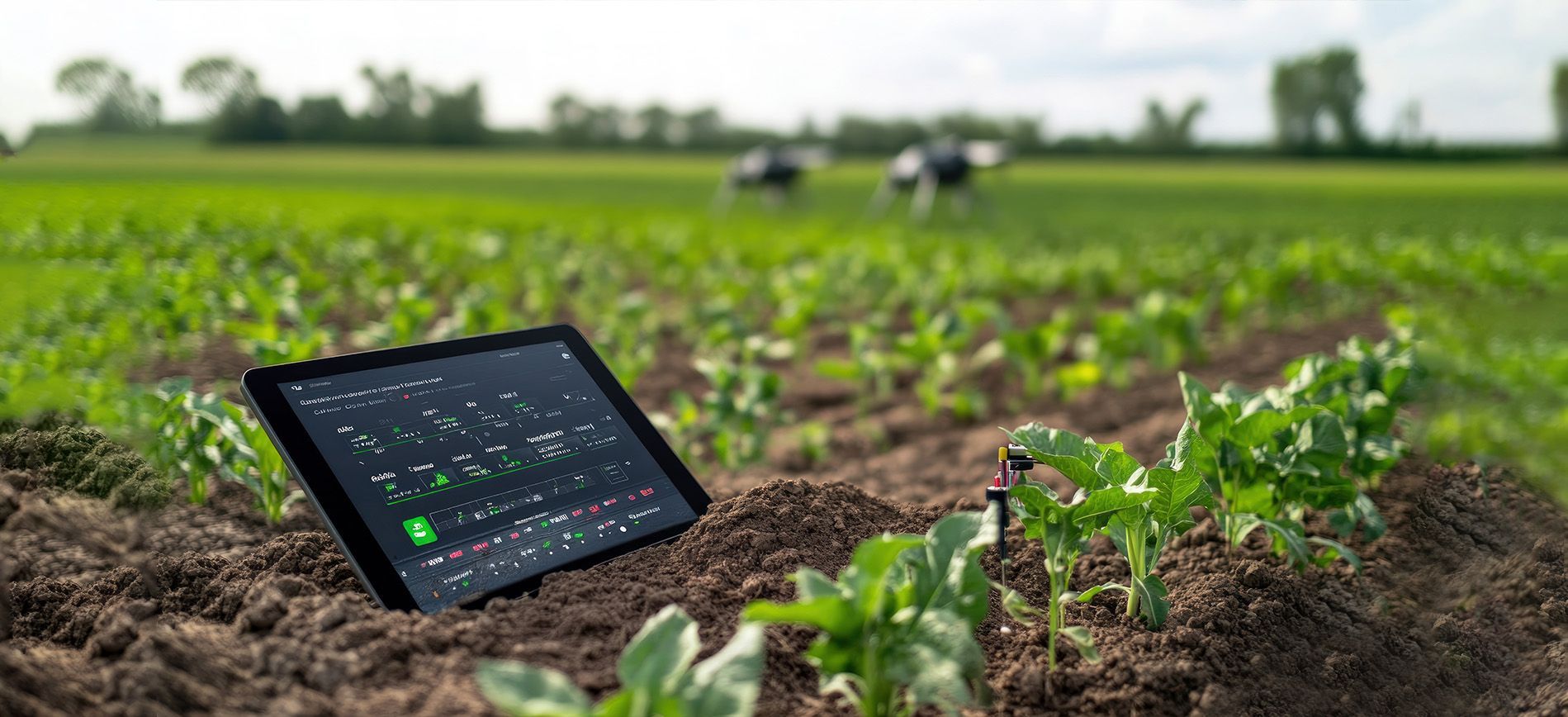 AI system optimizing fertilizer use in a greenhouse for efficient crop growth and nutrition.