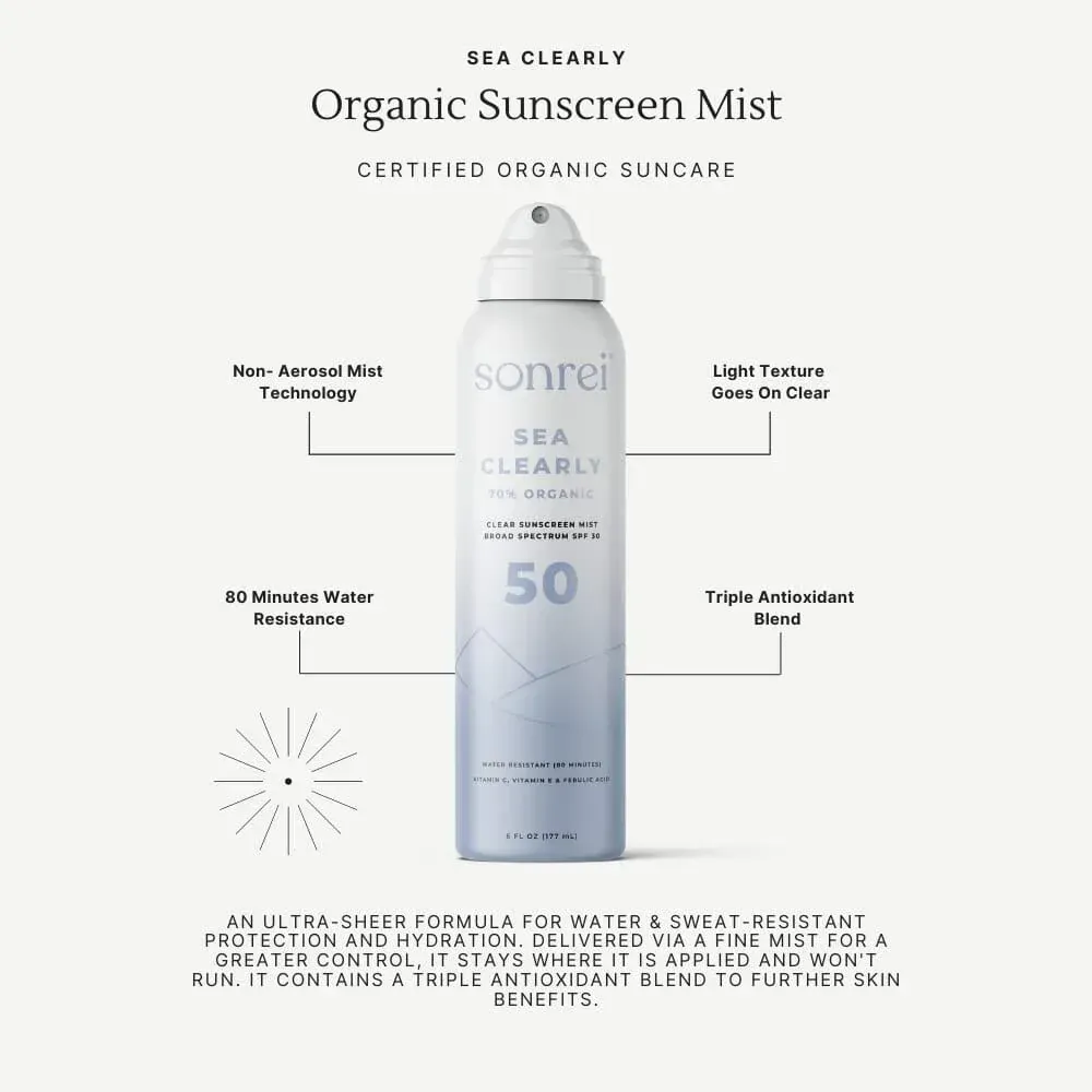 Sea Clearly Organic SPF 50 Clear Sunscreen Mist