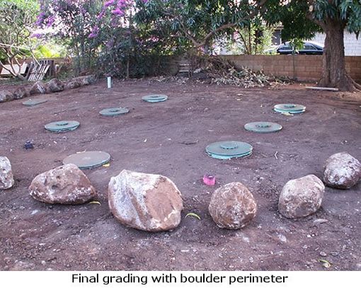 final grading with boulder perimeter