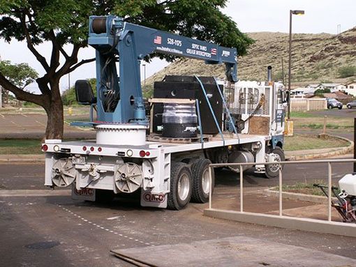 Construction truck moving equipment