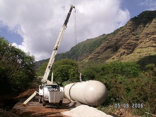 Unloading waster water tank into ground