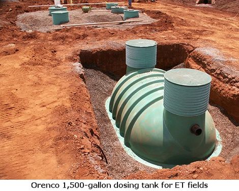 orenco 1,500 gallon dosing tank for et fields
