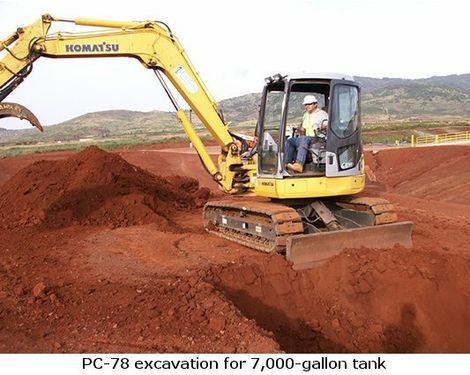 pc- 78 excavation for 7,000 gallon tank