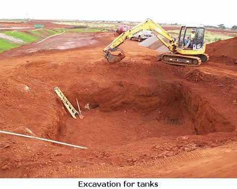 excavation for tanks