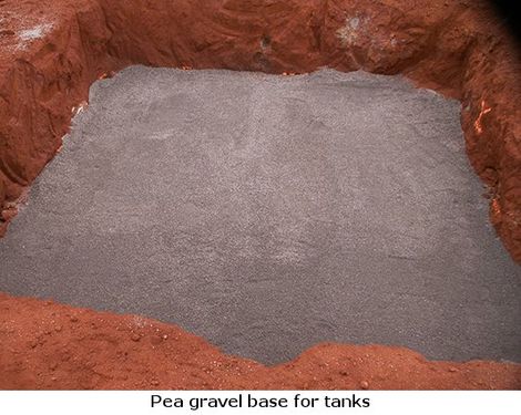 pea gravel base for tanks