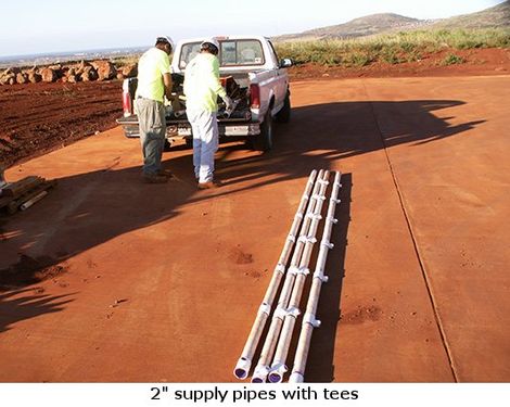 2'' supply pipes with tees
