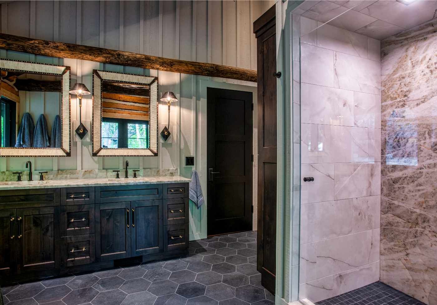 spa like shower Michigan lake home