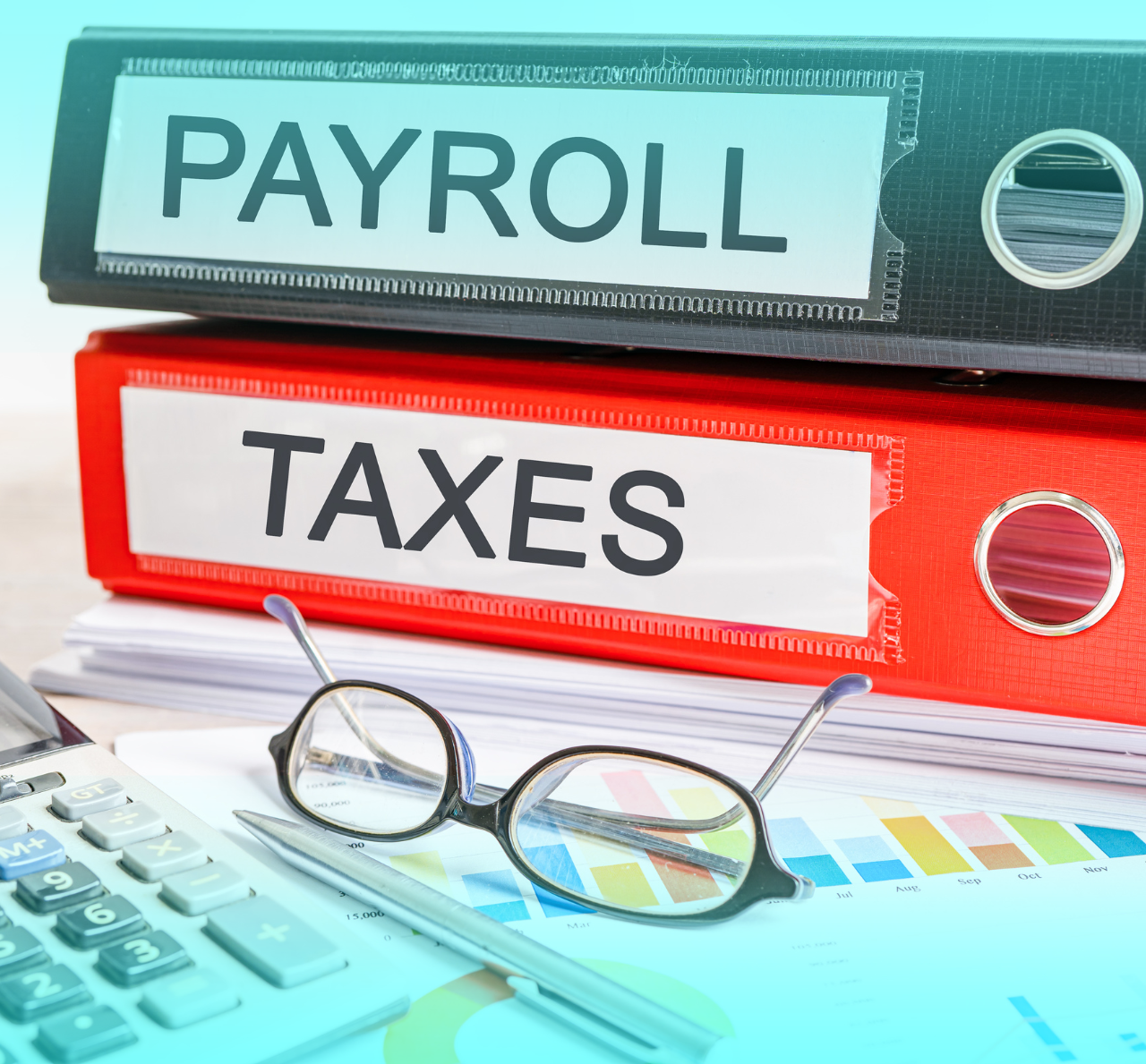 An image of payroll tax binders showing expertise in payroll tax benefits.