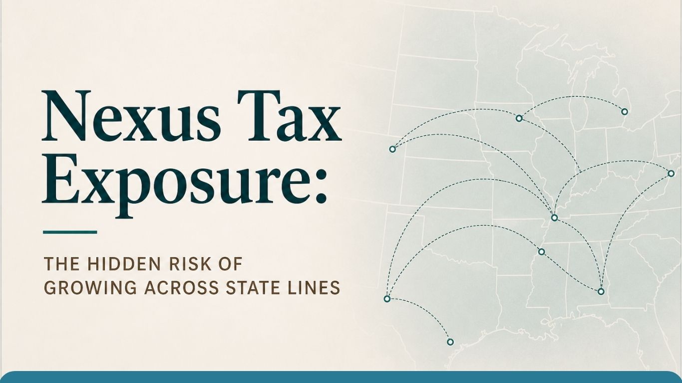 Nexus tax exposure map showing multi-state risk for growing businesses