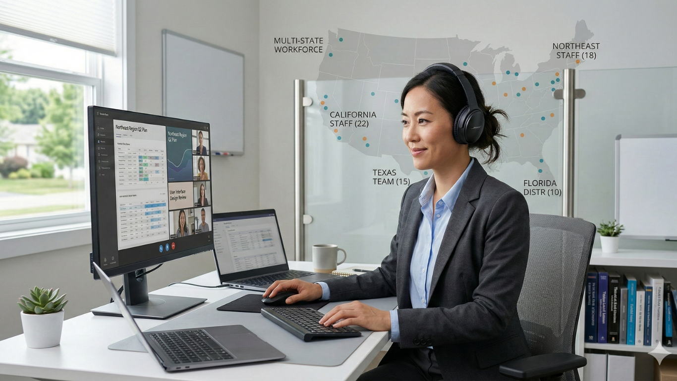 Remote employee creating multi-state payroll and income tax obligations.