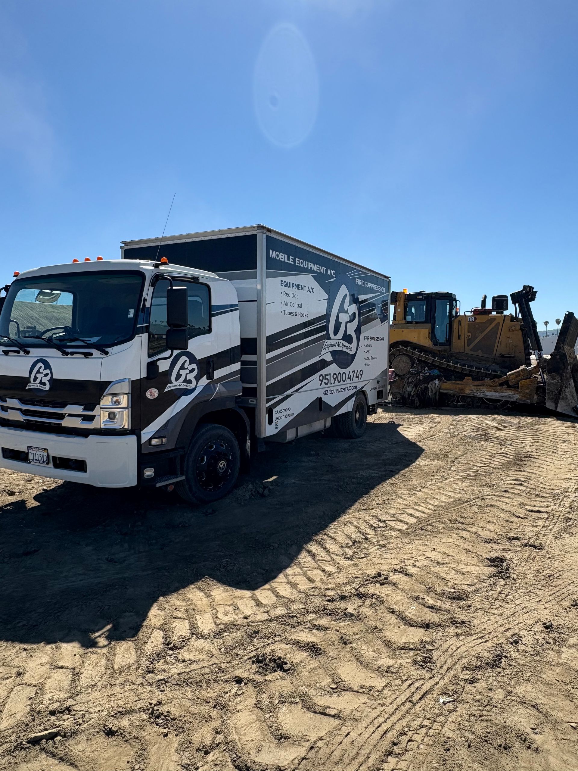 Three Trucks Are Parked Next to Each Other in A Parking Lot.