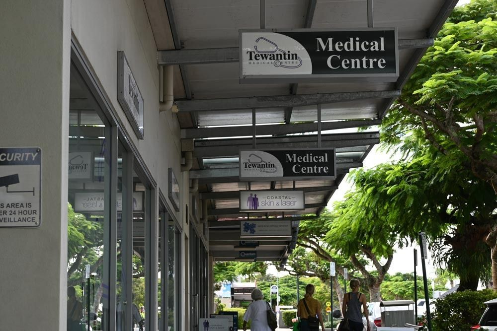 Street View of Storefronts With Signs for