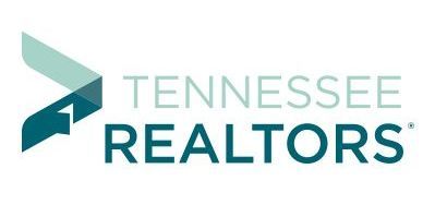 A logo for tennessee realtors with a blue arrow pointing up.