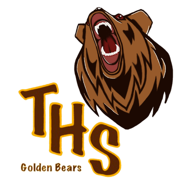 a logo for the golden bears shows a bear with its mouth open