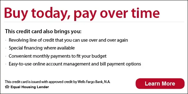 Advertisement for a credit card. Text reads 