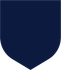 A dark blue heraldic shield shape.