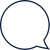 A dark blue circular speech bubble outline.