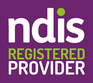 A purple sign that says ' nds registered provider ' on it