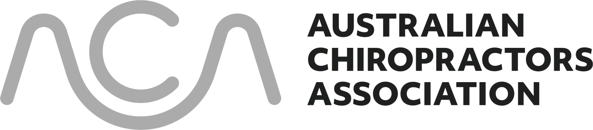 The logo for the australian chiropractors association is black and white