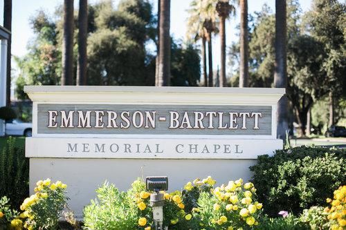 Signage at Emmerson-Bartlett Memorial Chapel Redlands, CA