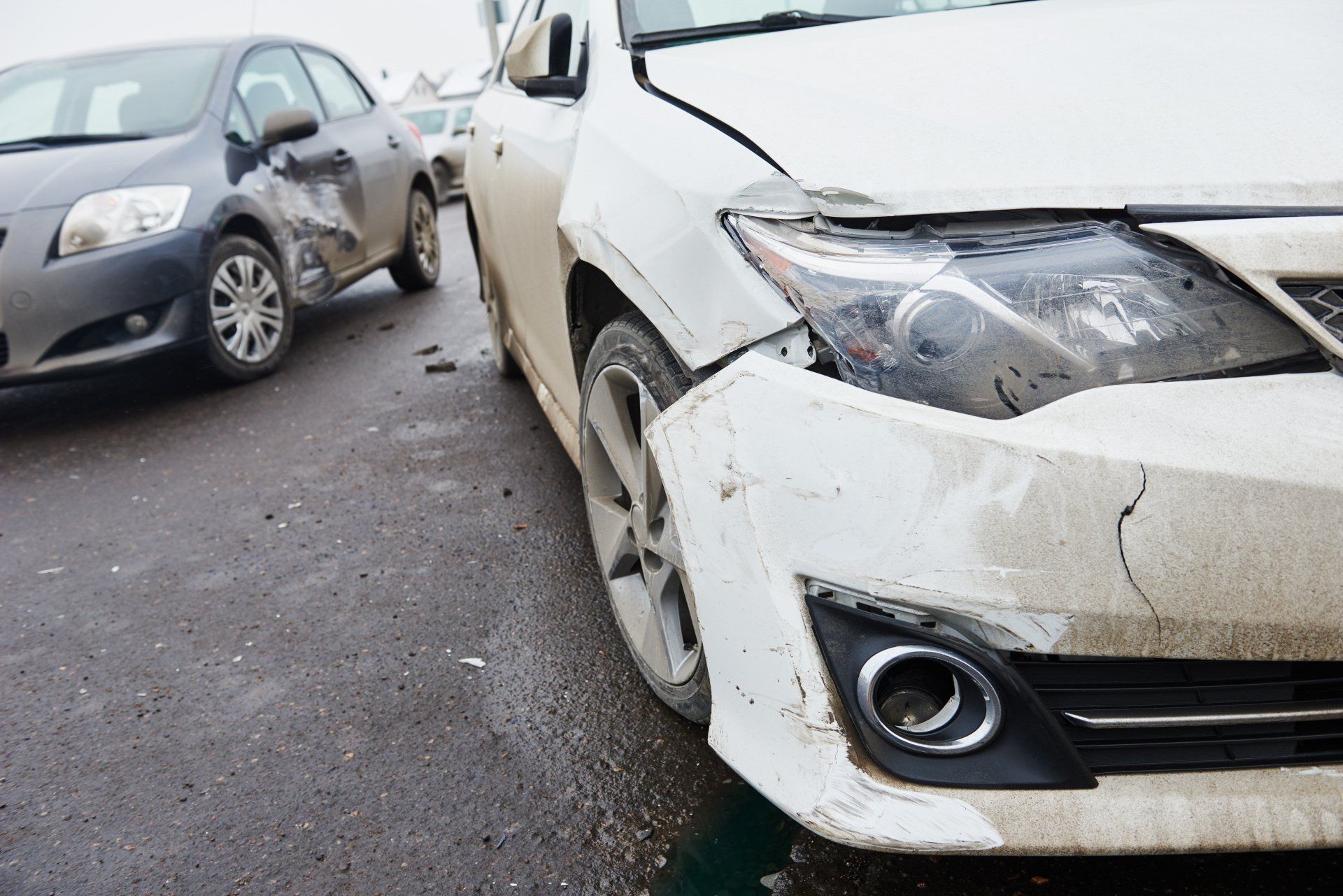 two cars in an accident