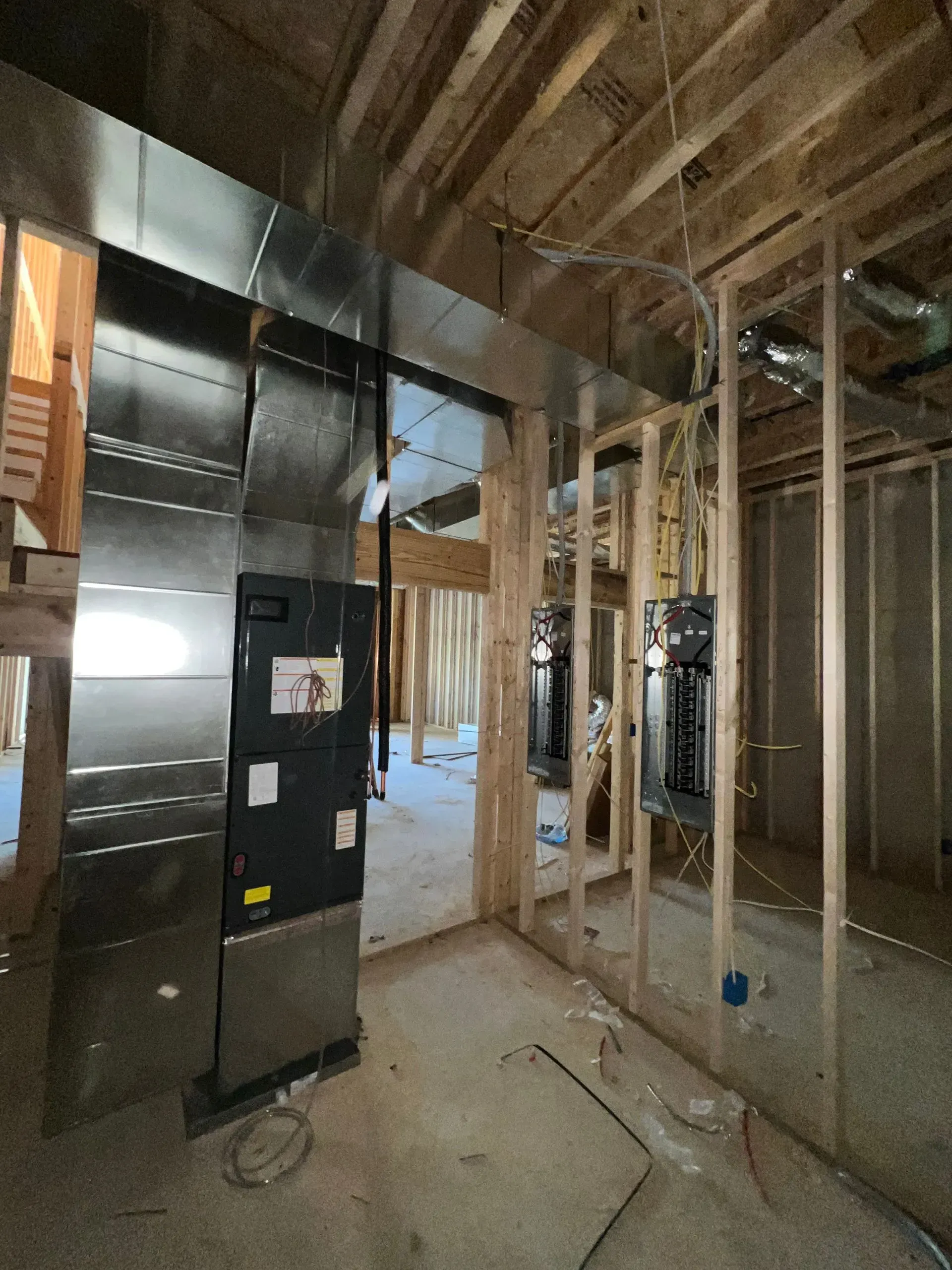 A room that is being built with a box that says ' a ' on it