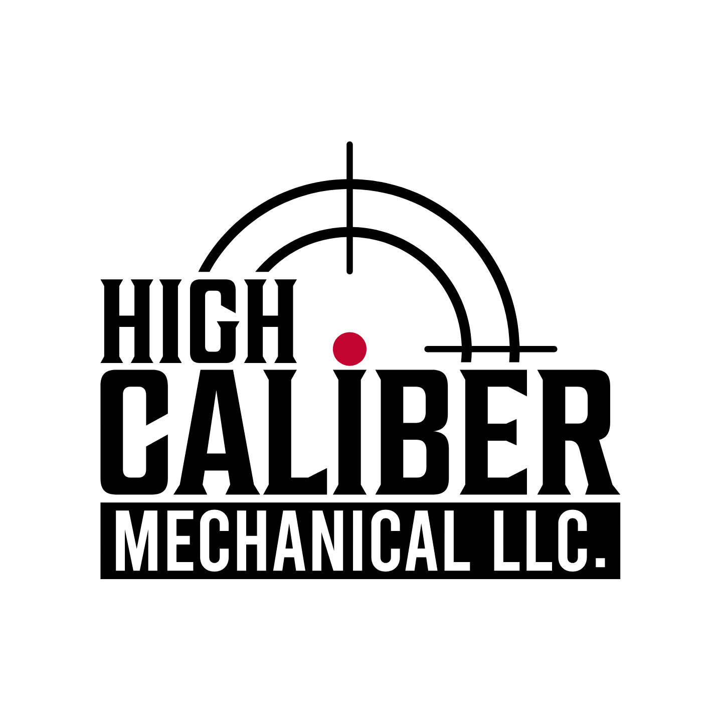 A logo for a company called high caliber mechanical llc.